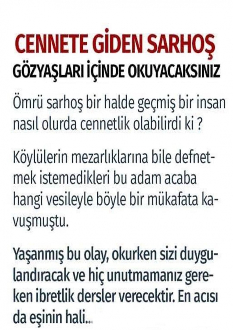 Cennete giden sarhoş