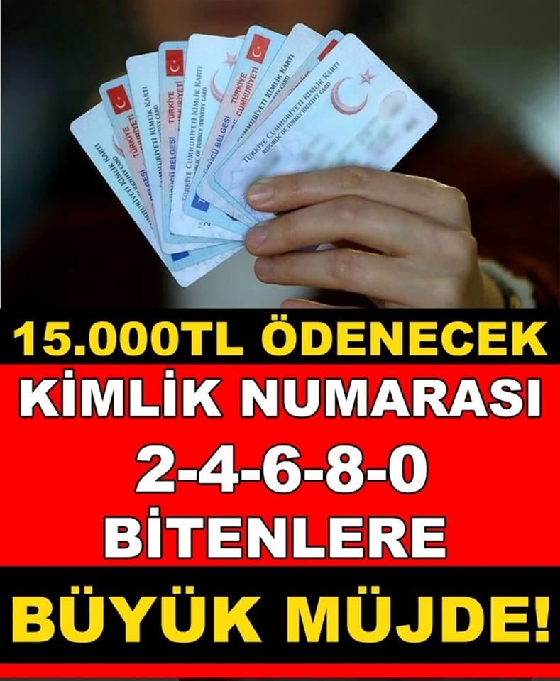 T.C. kimlik numaralarının sonunda bu rakamlar olanlara 17 bin TL veriliyor! İşte başvuru şartları
