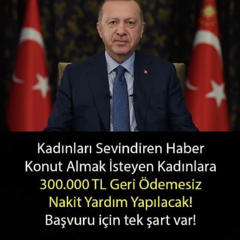 Kadınları sevindiren haber az önce geldi! Geri ödemesiz 300.000 TL yardım yapılacak. Tek şart var..