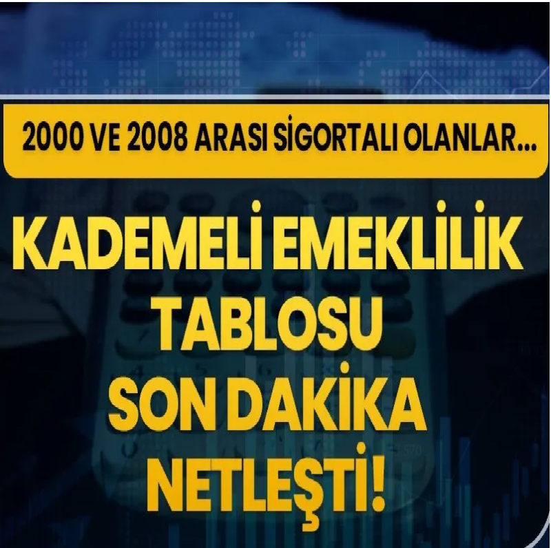 Sigorta Giriş 2000-2008 Arası Olanlara Kademeli Emeklilik Geliyor!