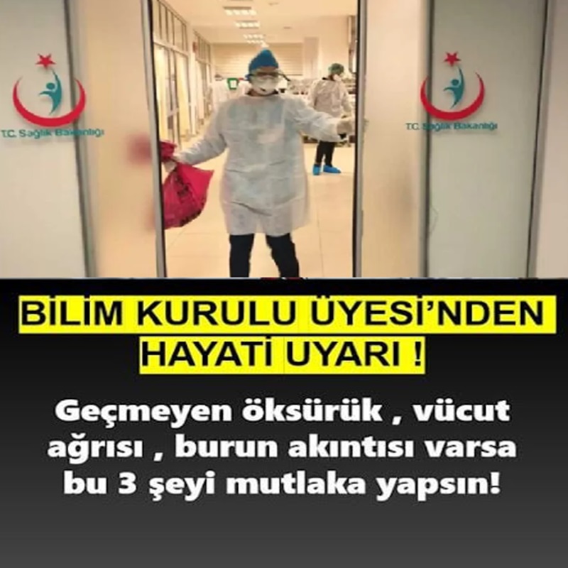 Bilim Kurulu Üyesinden Hayati Uyarı