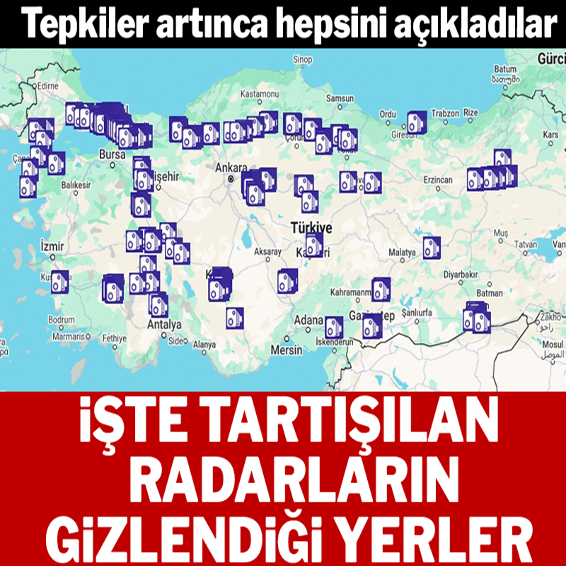 İşte sabit radar noktaları