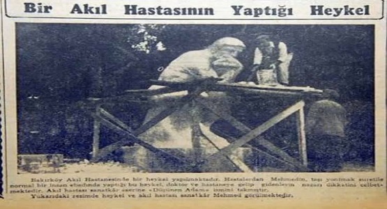 Bakırköy Ruh ve Sinir Hastalıkları Hastanesi bahçesindeki “Düşünen Adam” heykeli