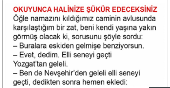 OKUYUNCA HALİNİZE ŞÜKÜR EDECEKSİNİZ