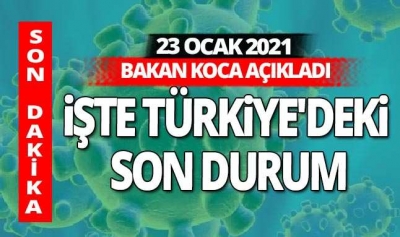  23 Ocak korona tablosu ve vaka sayısı Sağlık Bakanlığı tarafından açıklandı!