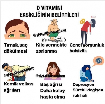 D VİTAMİNİ EKSİKLİĞİNİN BELİRTİLERİ
