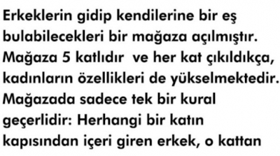 ERKEKLERİN gidip kendilerine bir EŞ bulabilecekleri bir mağaza açılmıştır.