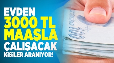 Evden 3000 TL Maaşla çalışacak kişiler aranıyor!