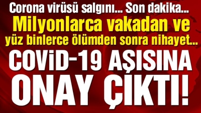  Flaş aşı açıklaması: Corona virüsü aşısına onay çıktı