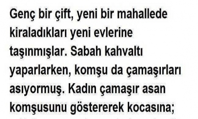 Genç bir çift, yeni bir mahalledeki yeni evlerine taşınmışlar.