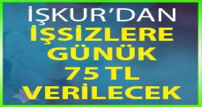 İŞKUR'dan İşsiz Gençlere Günlük 75 Lira Harçlık