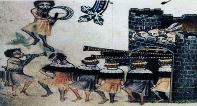 Konstantinopolis’ten halay çekerek çıkan Doğu Roma İmparatorluğu sakinleri.