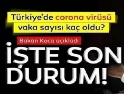 Korona Tablosu Sağlık Bakanlığı Tarafından Paylaşıldı