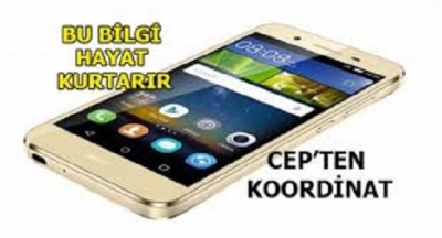 Önemli bilgi:  CEP'TEN KOORDİNAT.