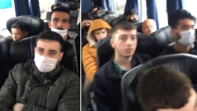 Polis Kent Girişinde Otobüsü Durdurdu Otobüsün İçindeki 46 Yolcuya Ceza Ve 14 Karantina Uyguladı