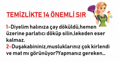  Temizlik İçin 14 Önemli Sır 