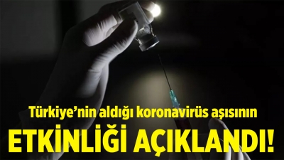 Türkiye'nin aldığı koronavirüs aşısının etkinliği belli oldu!