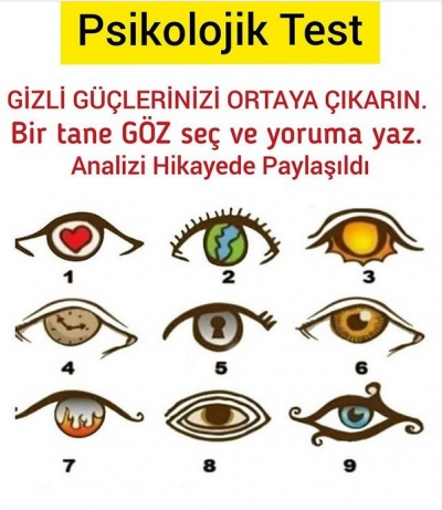 GÖZ KİŞİLİK TESTİ: SEÇTİĞİNİZ GÖZ KİŞİLİĞİNİZİ YANSITACAK